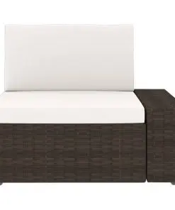 vidaXL 4 Piece Garden Lounge Set Poly Rattan Brown