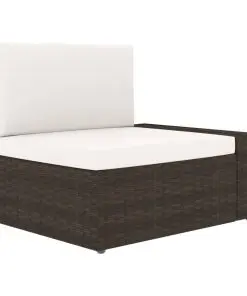 vidaXL 4 Piece Garden Lounge Set Poly Rattan Brown