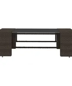 vidaXL 10 Piece Garden Lounge Set Poly Rattan Brown