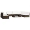 vidaXL 7 Piece Garden Lounge Set Poly Rattan Brown