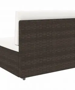 vidaXL 7 Piece Garden Lounge Set Poly Rattan Brown