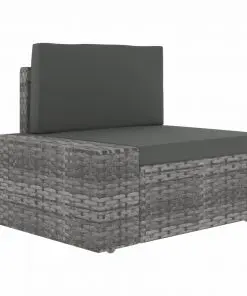 vidaXL 5 Piece Garden Lounge Set Poly Rattan Grey