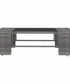 vidaXL 4 Piece Garden Lounge Set Poly Rattan Grey