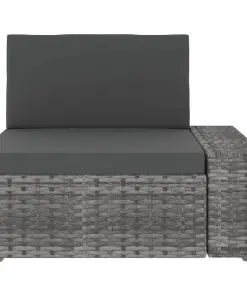 vidaXL 4 Piece Garden Lounge Set Poly Rattan Grey