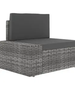 vidaXL 4 Piece Garden Lounge Set Poly Rattan Grey