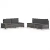 vidaXL 4 Piece Garden Lounge Set Poly Rattan Grey