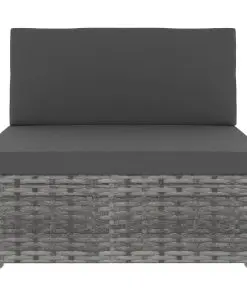 vidaXL 4 Piece Garden Lounge Set Poly Rattan Grey