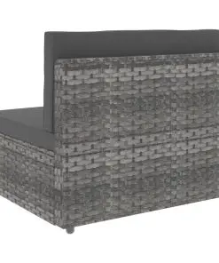 vidaXL 4 Piece Garden Lounge Set Poly Rattan Grey