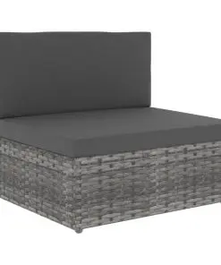 vidaXL 5 Piece Garden Lounge Set Poly Rattan Grey