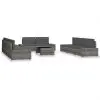 vidaXL 10 Piece Garden Lounge Set Poly Rattan Grey