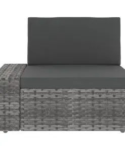 vidaXL 10 Piece Garden Lounge Set Poly Rattan Grey