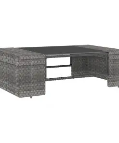 vidaXL 9 Piece Garden Lounge Set Poly Rattan Grey
