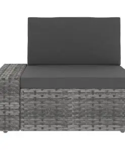 vidaXL 9 Piece Garden Lounge Set Poly Rattan Grey