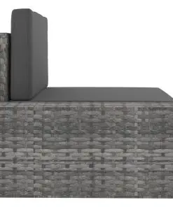 vidaXL 9 Piece Garden Lounge Set Poly Rattan Grey