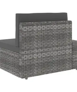 vidaXL 9 Piece Garden Lounge Set Poly Rattan Grey