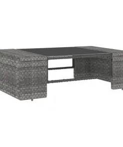 vidaXL 10 Piece Garden Lounge Set Poly Rattan Grey