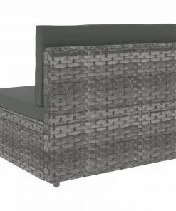 vidaXL 10 Piece Garden Lounge Set Poly Rattan Grey