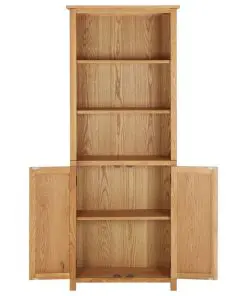 vidaXL Bookcase with 2 Doors 90x30x200 cm Solid Oak Wood