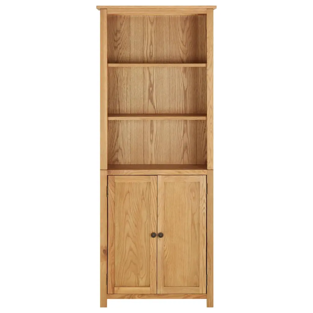 vidaXL Bookcase with 2 Doors 70x30x180 cm Solid Oak Wood