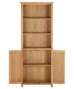 vidaXL Bookcase with 2 Doors 70x30x180 cm Solid Oak Wood
