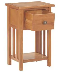 vidaXL Magazine Table with Drawer 35x27x55 cm Solid Oak Wood
