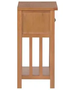 vidaXL Magazine Table with Drawer 35x27x55 cm Solid Oak Wood