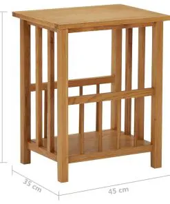 vidaXL Magazine Table 45x35x55 cm Solid Oak Wood