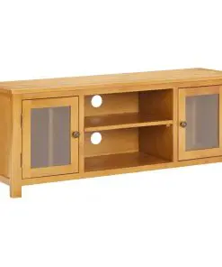 vidaXL TV Cabinet 120x35x48 cm Solid Oak Wood