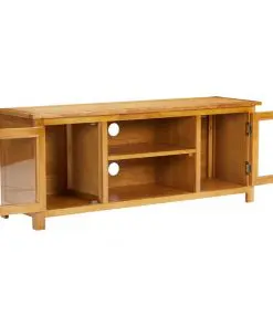 vidaXL TV Cabinet 120x35x48 cm Solid Oak Wood