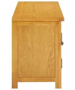 vidaXL TV Cabinet 120x35x48 cm Solid Oak Wood