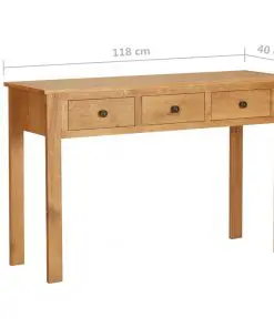 vidaXL Dressing Table 118x40x77 cm Solid Oak Wood