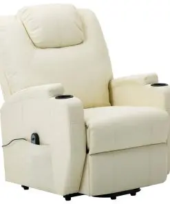 vidaXL Stand-up Recliner Cream White Faux Leather (AU only)