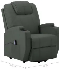 vidaXL Stand-up Recliner Anthracite Faux Leather (AU only)