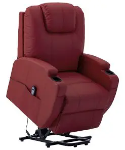 vidaXL Stand-up Recliner Wine Red Faux Leather (AU only)