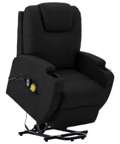 vidaXL Stand-up Massage Recliner Black Faux Leather (AU only)