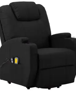 vidaXL Stand-up Massage Recliner Black Faux Leather (AU only)