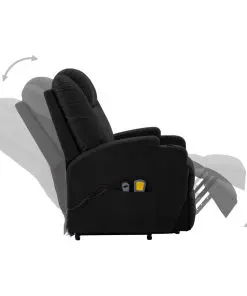 vidaXL Stand-up Massage Recliner Black Faux Leather (AU only)