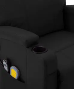 vidaXL Stand-up Massage Recliner Black Faux Leather (AU only)