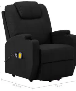 vidaXL Stand-up Massage Recliner Black Faux Leather (AU only)