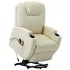 vidaXL Stand-up Massage Recliner Cream White Faux Leather (AU only) vidaXL Stand-up Massage Recliner Cream White Faux Leather (AU only)