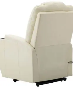vidaXL Stand-up Massage Recliner Cream White Faux Leather (AU only)