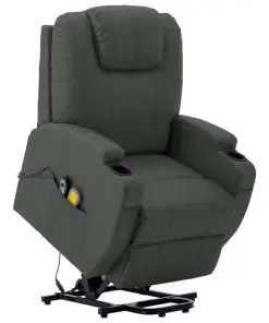 vidaXL Stand-up Massage Recliner Anthracite Faux Leather (AU only)