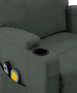 vidaXL Stand-up Massage Recliner Anthracite Faux Leather (AU only)