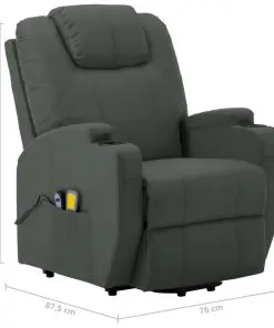 vidaXL Stand-up Massage Recliner Anthracite Faux Leather (AU only)