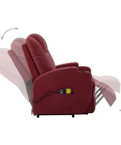 vidaXL Stand-up Massage Recliner Wine Red Faux Leather (AU only)