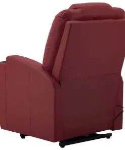 vidaXL Stand-up Massage Recliner Wine Red Faux Leather (AU only)