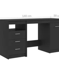 vidaXL Desk Grey 140x50x76 cm Chipboard