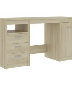 vidaXL Desk Sonoma Oak 140x50x76 cm Chipboard