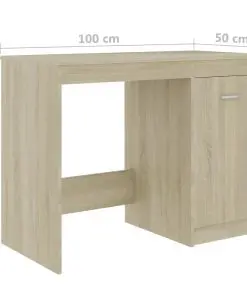 vidaXL Desk Sonoma Oak 140x50x76 cm Chipboard