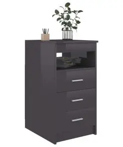 vidaXL Desk High Gloss Grey 140x50x76 cm Chipboard